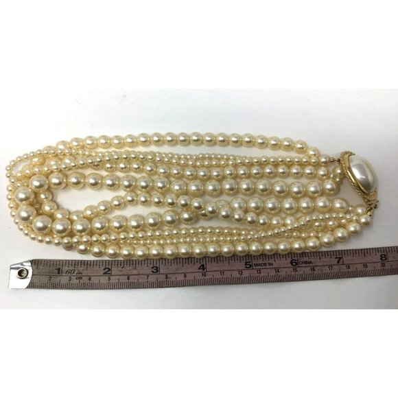 Carolee Multi-Layer Pearl Necklace Vintage -- 18" - Picture 3 of 5